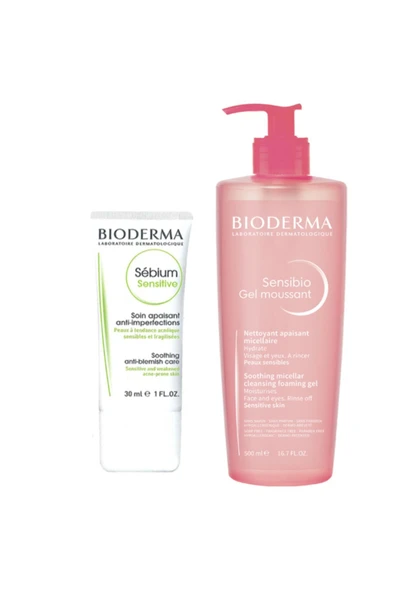Bioderma Roaccutane Bakım Seti | Yatıştırıcı Krem Temizleme Jel Orijinal Boy