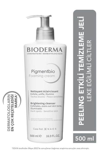 Bioderma Pigmentbio Foaming Cream Leke Karşıtı Aydınlatıcı Peeling Etkili Yıkama Jeli Yüz ve Vücut 500 ml