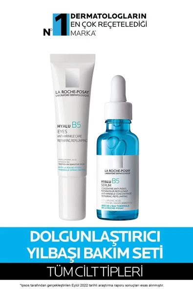 La Roche Posay Dolgunlaştırıcı ve Kırışıklık Karşıtı Cilt Bakım Seti: Hyalu B5 Serum 30 ml&Hyalu B5 Göz Kremi 15 ml