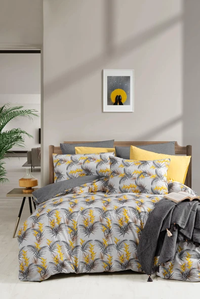 Lastikli Çarşaflı Çift Kişilik Nevresim Takımı Monyell