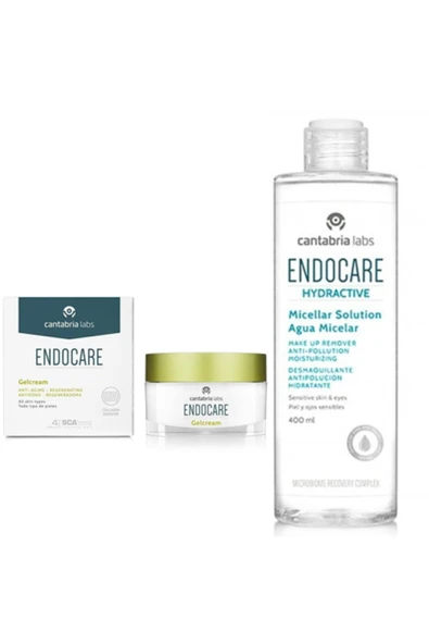 ENDOCARE Gel Krem & Hydractive Micellar Water 400 Ml Günlük Yüz Bakım Seti