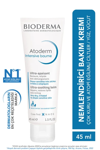 Bioderma Atoderm Intensive Balm Atopi Eğilimli Ciltler için Seyahat Boy Nemlendirici ve Onarıcı Krem 45 ml