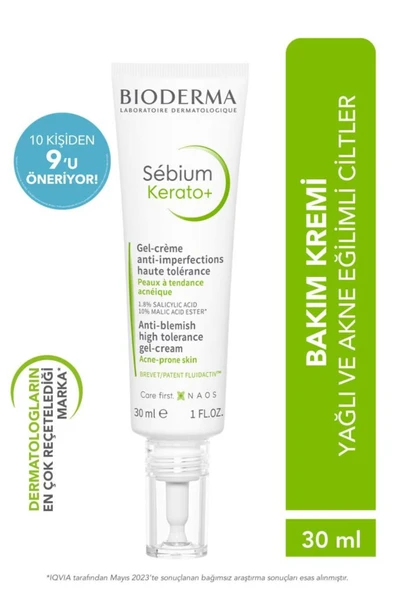 Bioderma Sebium Kerato Akneye Eğilim Gösteren Ciltler Için Aha, Bha, Salisilik Asit Içeren Bakım Kremi 30 ml