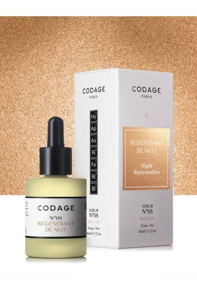 Codage Nemlendirici, Yatıştırıcı ve Kırışıklık Karşıtı Gece Yenileme N°08 Serum 30 ml.