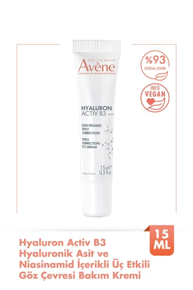 Avene Hyaluron Activ B3 Hyaluronik Asit ve Niasinamid İçerikli Aydınlatıcı Etkili Göz Çevresi Kremi 15 ml