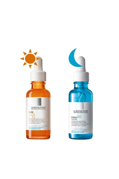 La Roche Posay Anti Aging Bakım Serum Set | Pure C10 Serum Ve Hyalu B5 Serum