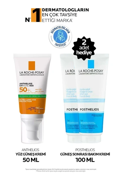 La Roche Posay Güneş Koruyucu Cilt Bakım Seti: Anthelios Oil Control Güneş Kremi 50ML& Posthelios 100MLX2