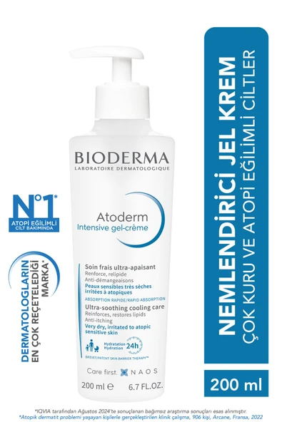 Bioderma Atoderm Intensive Gel-Cream Çok Kuru Atopi Eğilimli Cilt Yatıştırıcı Jel Krem Niasinamid 200 ml