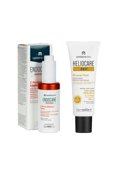 ENDOCARE Radiance C Ferulic Edafence Serum 30 Ml | Heliocare 360 Mineral Güneş Koruyucu Lekeset