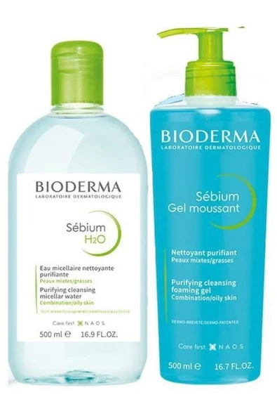 Bioderma Sebium H2o 500 Ml+ Sebium Foaming Gel 500 Ml