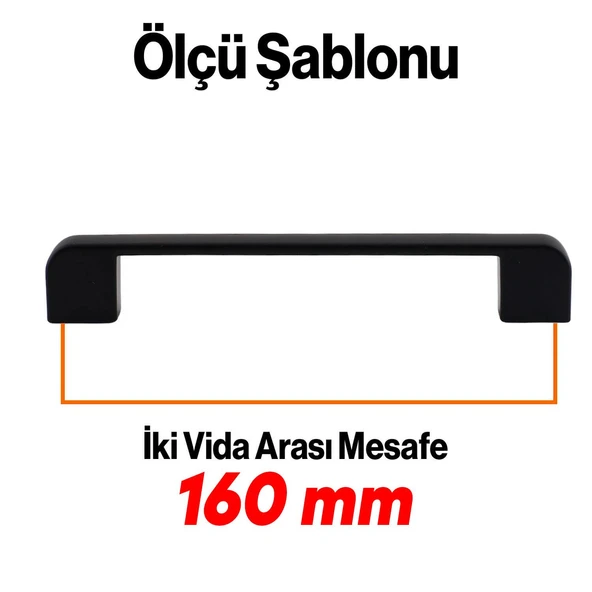 Mobilya Mutfak Dolap Çekmece Dolabı Metal Kulpu Kulbu Kulpları 160 Mm 10 Adet Oval Siyah - Resim 2