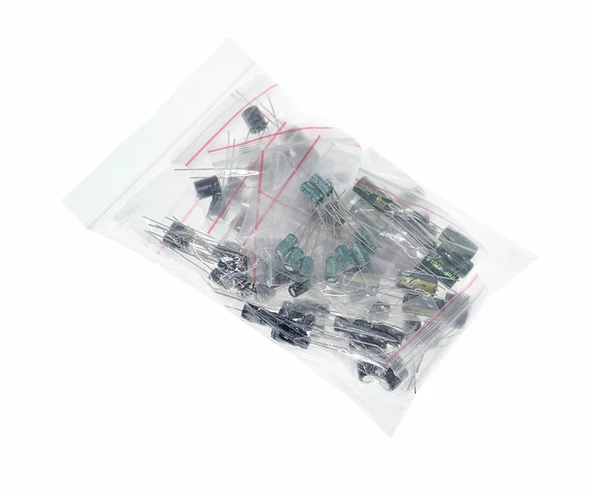 120 Adet Dip Elektrolitik Kapasitör Seti   12 Tip x10  1uF 2.2uF 3.3uF 4.7uF 10uF 22uF 33uF 47uF 100uF 220uF 330uF 470uF Silindirik Alüminyum Tamir Prototip Devre - Resim 6