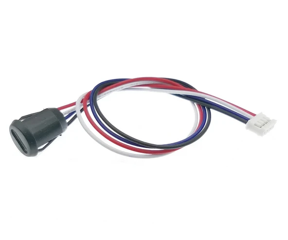 Type C Panel Montaj Dişi Soket 4 Pin 15cm Kablolu Siyah  Uzatma USB 3.1 Konnektör Araba Kamera Oyuncak Telefon Şarj Mp3 Tablet - 2