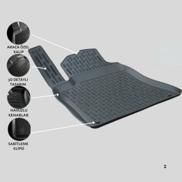 3D PASPAS SİYAH MERCEDES CLA SERİSİ X156 2014+ - 2