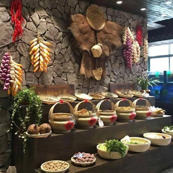 Nettenevime Yapay Soğan Salkımı Süs Sahte Beyaz Soğan Yapay Meyve Sebze - Resim 7