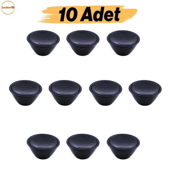 Delta Siyah Kulp Düğme 10 ADET Çekmece Mutfak Mobilya Dolabı Dolap Kulpu Kulbu Plastik Kulp - Resim 5