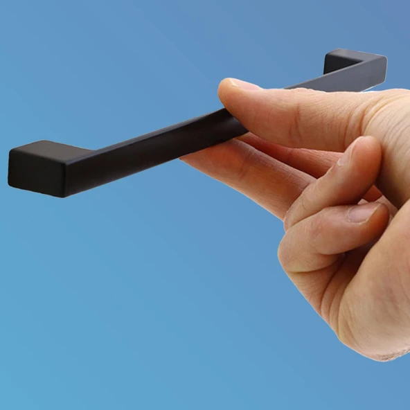 Mobilya Mutfak Banyo Dolabı Çekmece Dolap Kapak Kulpu Kulbu Mat Siyah 224 mm Metal Kulp 10 Adet - Resim 4