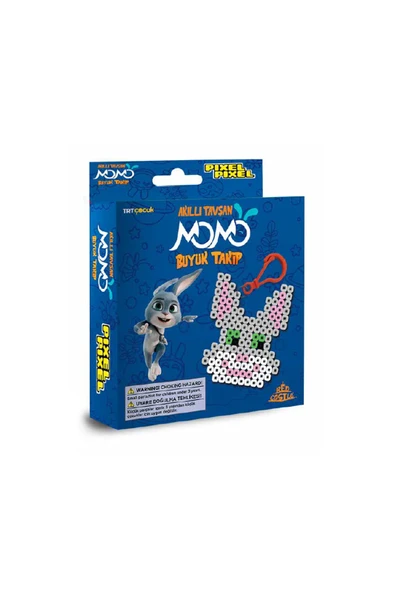 Akıllı Tavşan Momo Ütü ile Yapışan Midi Boncuk Anahtarlık Etkinlik Seti-Pixel Pixel MB14