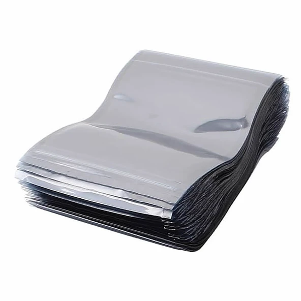 Kilitli Antistatik Poşet 13x18cm 100 Adet  Şeffaf Su Toz Geçirmez Koruyucu Esd Metalize Torba Çanta Elektronik Devre Malzeme Saklama - Resim 2