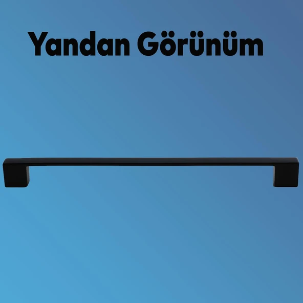 Mobilya Mutfak Banyo Dolabı Çekmece Dolap Kapak Kulpu Kulbu Mat Siyah 224 mm Metal Kulp 10 Adet - Resim 5