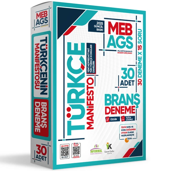 2025 MEB AGS TÜRKÇE-MATEMATİK-TARİH-COĞRAFYA-MEVZUAT Manifesto 150 Branş Denemesi Fasikül SETİ - 2