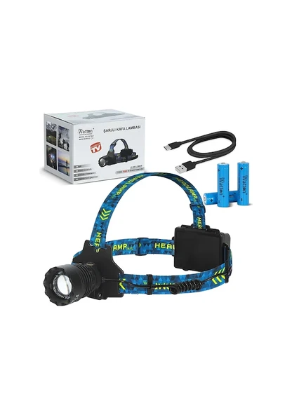 Cree P360 - 12,000 Lümen Şarjlı Kafa Lambası Wt-627 Renkli