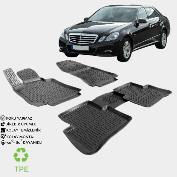 3D PASPAS SİYAH MERCEDES E SERİSİ W212 2011+