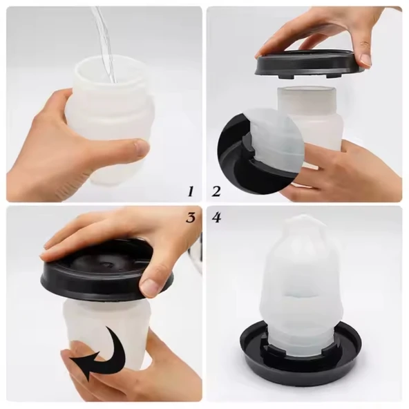 Civciv Suluk 0,75 ML Kaliteli Plastik + Tabak Yemlik - Resim 5