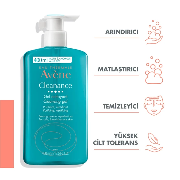 Avene Cleanance Gel Nettoyant 400 ml Yağlı Ciltler İçin Temizleyici