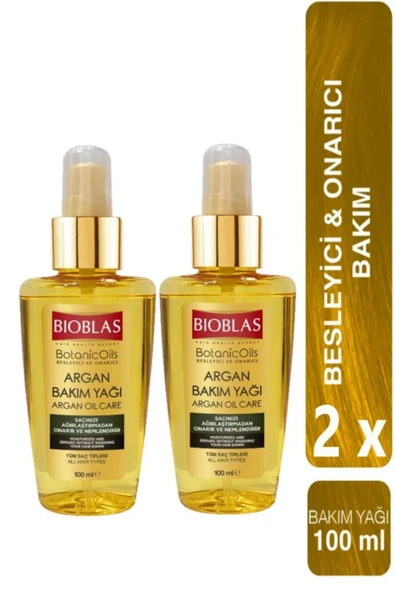 Bioblas Argan Bakım Yağı 100 ml - Onarıcı Bakım Yağı 2 Adet