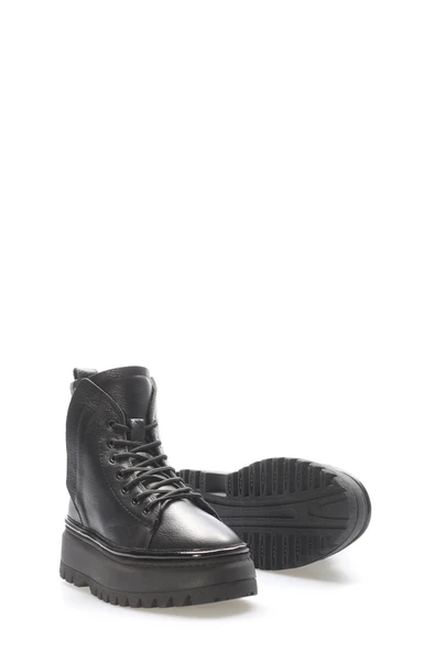 Hakiki Deri Kürklü  Kadın Kalın Taban Bot 409KZA3121 - Resim 8