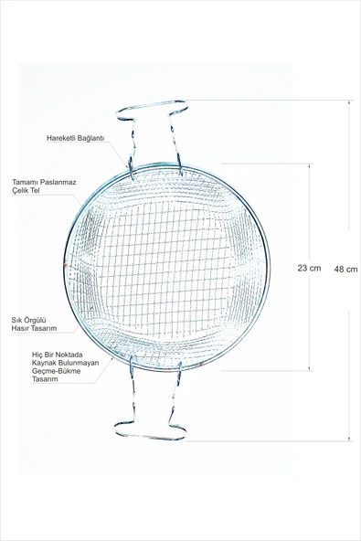 Tencere İçi Hareketli Kollu Paslanmaz Çelik Patates Tavuk Pane Cips Mafiş Köfte Kızartma Teli Sepeti - 4