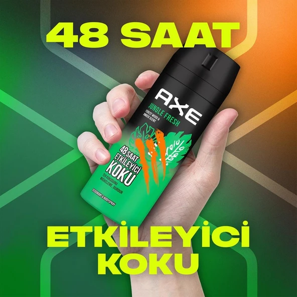 Axe Erkek Sprey Deodorant Jungle Fresh 48 Saat Etkileyici Koku 150 ml - 4