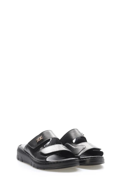 Hakiki Deri  Kadın Dolgu Topuk Terlik 621ZA1099 - Resim 10