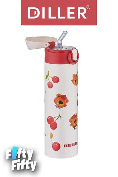 DILLER 480 ML Pipetli Paslanmaz Çelik Termos Vacum Cup Kilitli Kapak  -FFDILLERD9228 - 2