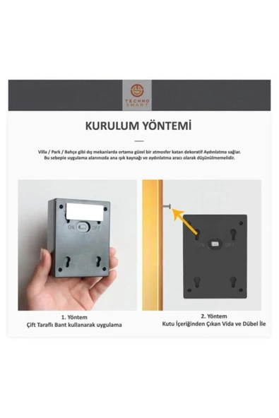 1 Adet Yeni Nesil Solar Çift Yönlü Duvar Lambası Güneş Enerjili Solar Aydınlatma Modern Dekorasyon - 6