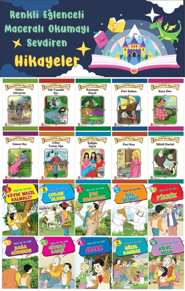 3.Sınıf Renkli Eğlenceli Maceralı Okumayı Sevdiren Hikayeler 2 (20 Kitap) ürün görseli 1