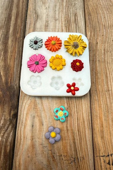 Çiçek Süsleme Set 3 Dokuzlu Silikon Mum Kalıbı - 2