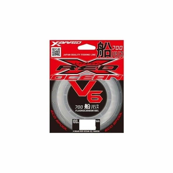 XBRAİD X059 RED OCEAN V6 100M 0,31MM FLOUROCARBON MİSİNA ürün görseli