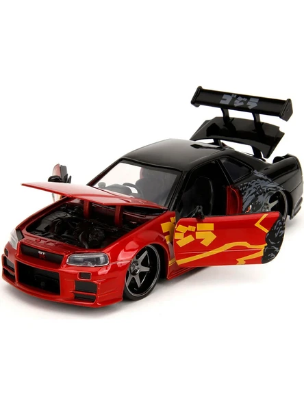 Jada 1:24 Ölçekli Araba Godzilla 2002 Nissan Skyline Gt-r R34 - 2
