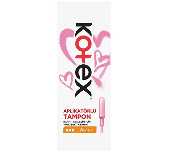 Kotex Aplikatörlü Tampon 8 Adet Normal Tekli Pk