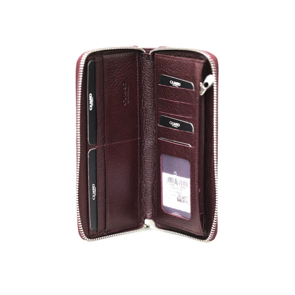 Guard Bordo Hakiki Deri Fermuarlı Kadın Cüzdanı - GRD250207WT1852 - Resim 2