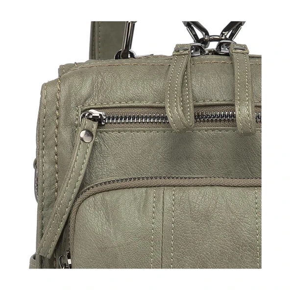 Yıkama Deri Sırt Askılı Kadın Çantası 21K Barcelona 1915 - Resim 2