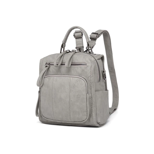 Yıkama Deri Sırt Askılı Kadın Çantası 21K Barcelona 1915 - 4