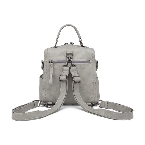 Yıkama Deri Sırt Askılı Kadın Çantası 21K Barcelona 1915 - 3