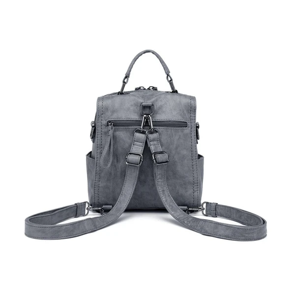 Yıkama Deri Sırt Askılı Kadın Çantası 21K Barcelona 1915 - Resim 3