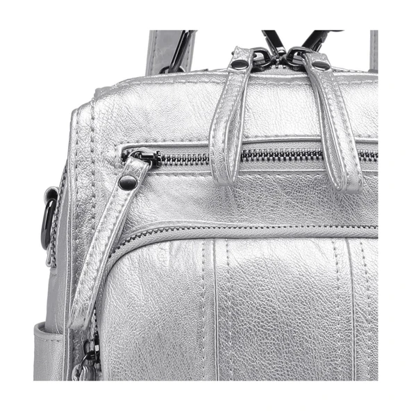 Yıkama Deri Sırt Askılı Kadın Çantası 21K Barcelona 1915 - Resim 2