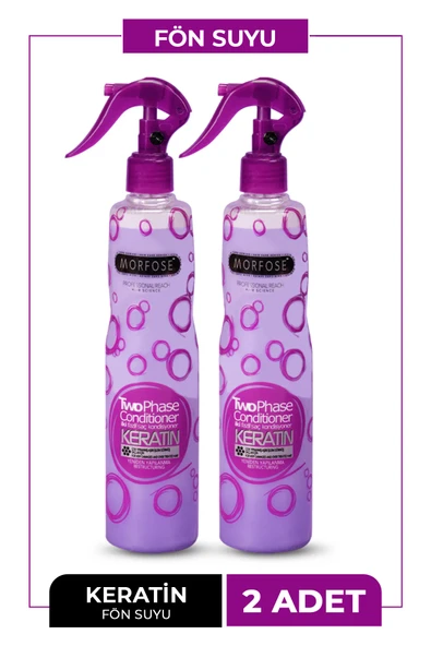 Morfose Çift Fazlı Keratinli Mor Fön Suyu 400 Ml X 2 Adet
