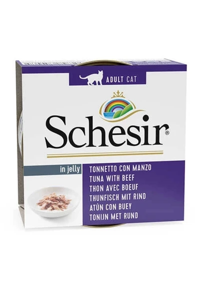 Schesir Ton Balık Ve Sığır Etli Jöleli Kedi Konservesi 85 gr