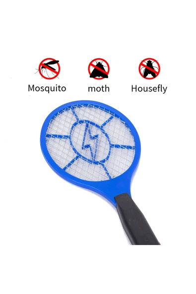 Sinek Öldürücü Raket Pilli Sivrisinek Haşere Öldürücü Elektrikli Etkili Sinek Raket - 4